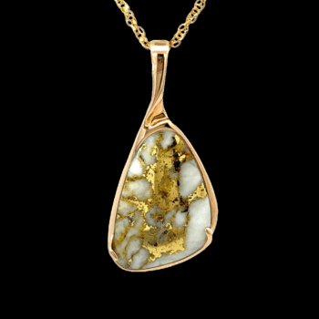 Gold quartz, Pendant, Alaska Mint, 1.75x.75, PSC100QX $4580