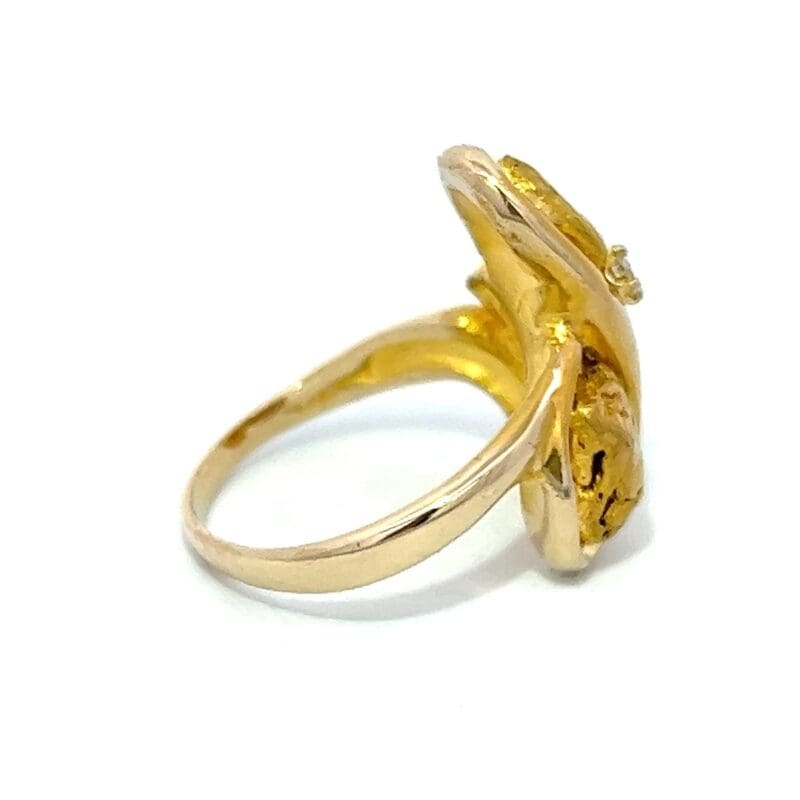 Gold nugget ring, Diamond, Alaska Mint, Estate