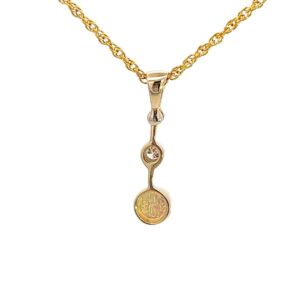 Gold quartz, Diamond, Pendant, Drop Pendant, 2in, Alaska Mint, FF220G2 $530