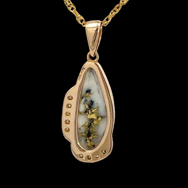 Gold quartz, Pendant, Diamond, Alaska Mint, PN1106SDQ $2125