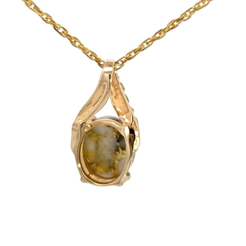 Gold quartz, Pendant, Alaska Mint, .75in, PN752NQX $975