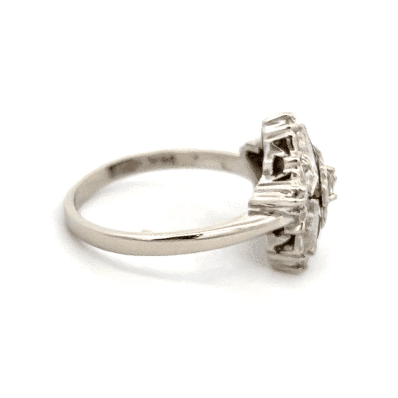 Estate ring, Star Ring, Alaska Mint, 14k white gold, Diamond, synthetic gems, estate 070821 $800