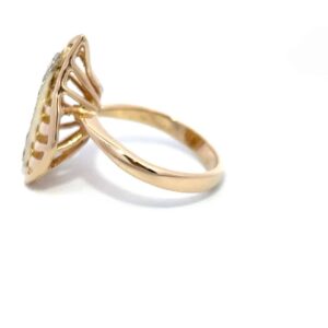 Estate Ring, .17 Diamonds, Leaf, Alaska Mint, Estate 071409 $775