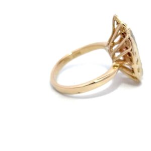 Estate Ring, .17 Diamonds, Leaf, Alaska Mint, Estate 071409 $775