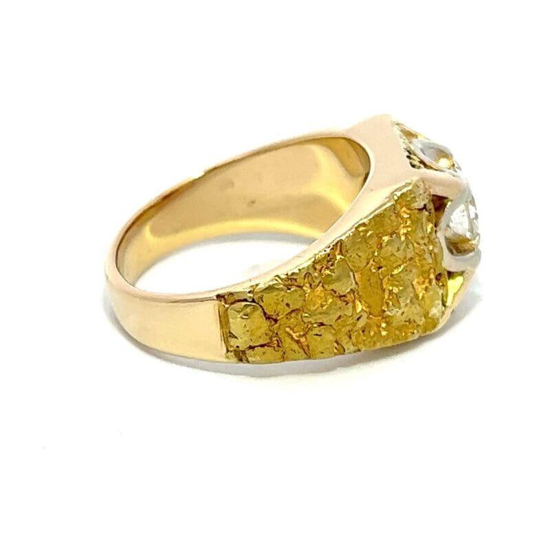 Estate, Diamond Ring, Gold Nugget Ring, Alaska Mint, Jewelry, Estate