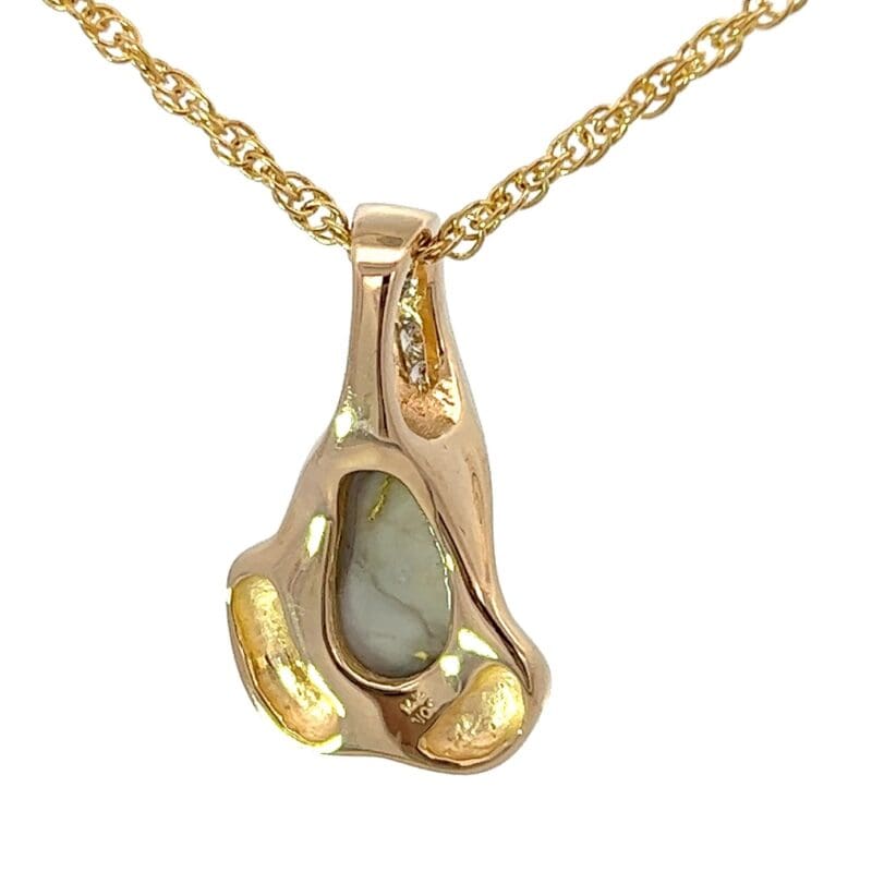 Gold quartz, Diamond, Pendant, Alaska Mint, pdl106sd14qx $1920