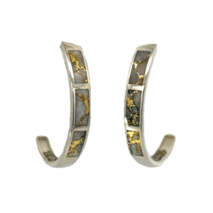 Gold quartz, Hoops, White Gold, Earrings, Alaska Mint, 027032