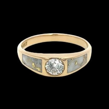 Gold quartz, Ring, Alaska Mint, Diamond, Band, 072984 $2090