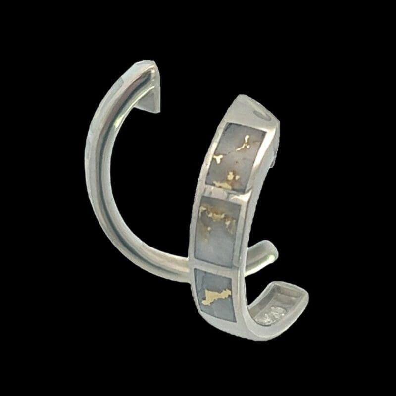 Gold quartz, Hoops, Earrings, White Gold, Alaska Mint, 634WG2-20P $1325 073218