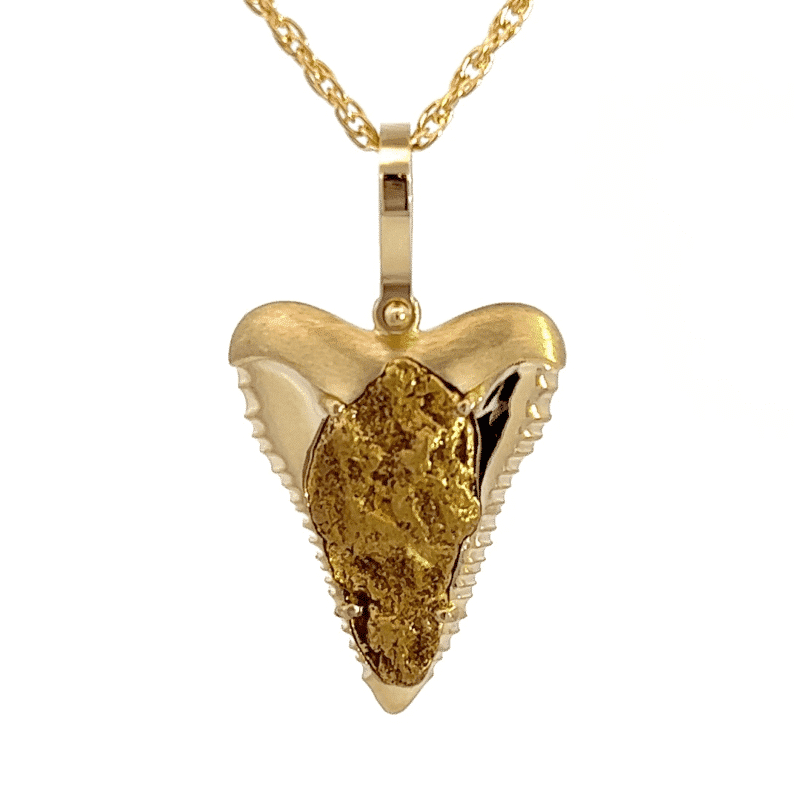 Gold Nugget, Shark tooth, Pendant, Yellow Gold, Alaska Mint, 2.2dwt, 073211