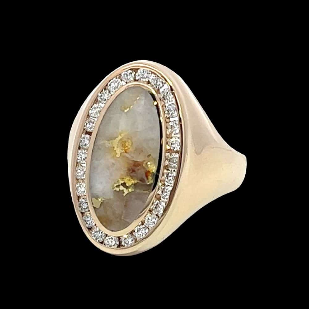 Gold quartz, Ring, Alaska Mint, Diamond, 256G2 $2690