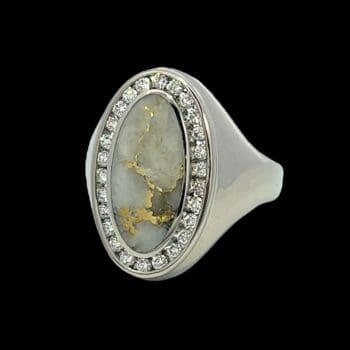 Gold quartz, Ring, Alaska Mint, Diamond, White Gold, 256G2W $2690