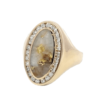 Gold quartz, Ring, Alaska Mint, Diamond, 256G2 $2690