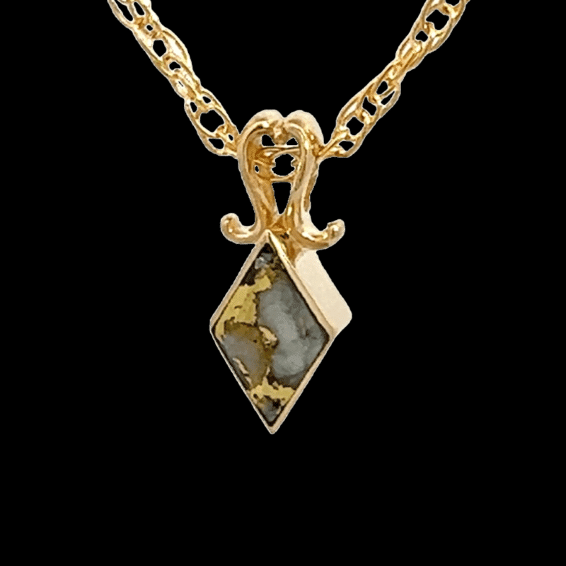 Gold quartz, Pendant, 14k Gold, Alaska Mint, 608G2 $275