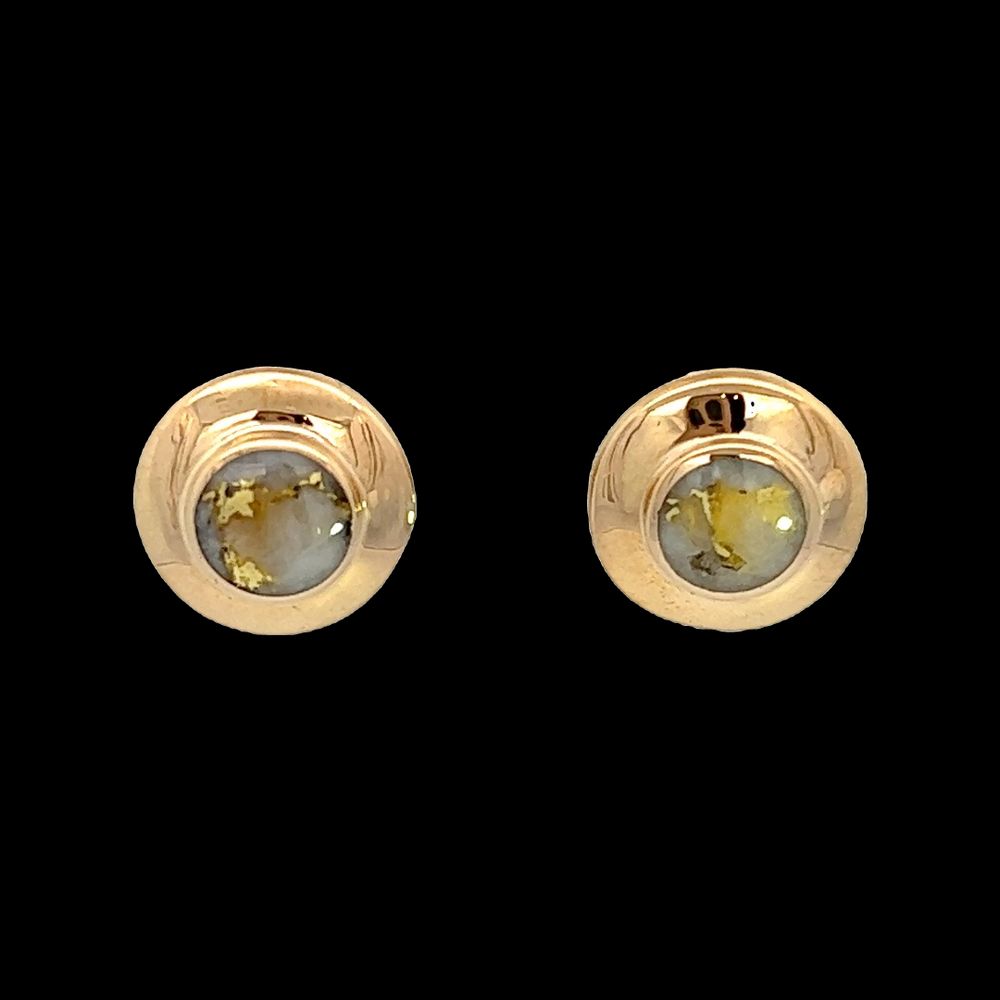 Gold quartz, Earrings, Studs, Alaska Mint, E179G2 $795