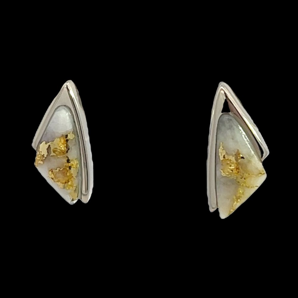 Gold quartz, Earrings, White Gold, Alaska Mint, EDL25SQW $925