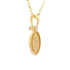 Oval Gold Quartz Inlaid Pendant, Alaska Mint