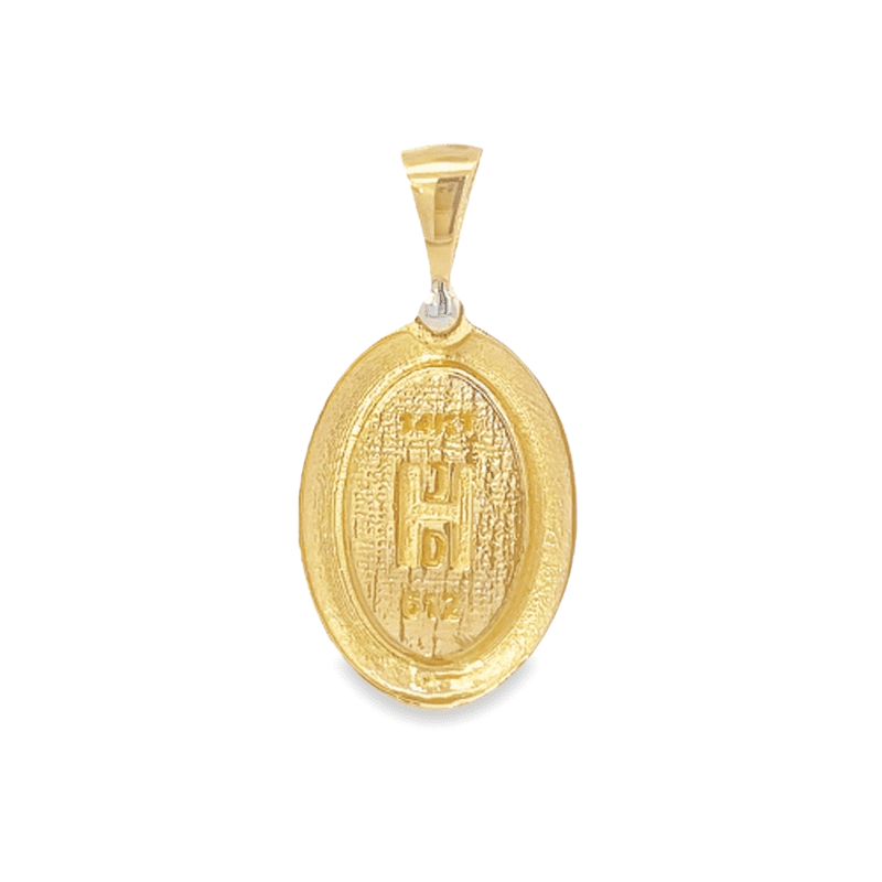 Gold Quartz Oval Inlaid Pendant, Alaska Mint