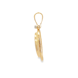Gold Quartz Oval Inlaid Pendant, Alaska Mint