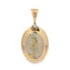 Gold Quartz Oval Inlaid Pendant, Alaska Mint