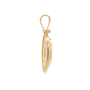 Gold Quartz Oval Inlaid Pendant, Alaska Mint