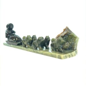 Hand Carved, Jade, Dog Sled and Team, Alaska Mint, J1HDT5-B $457