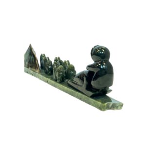 Hand Carved, Jade, Dog Sled and Team, Alaska Mint, J1HDT5-B $457