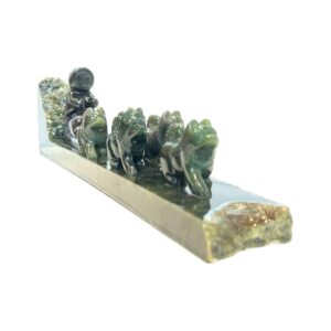 Hand Carved, Jade, Dog Sled and Team, Alaska Mint, J1HDT8 $699