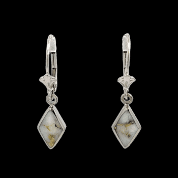 Gold quartz, Earrings, Leverback, White Gold, Alaska Mint, LE229G2W $720