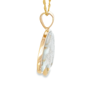 14k Bear Gold Quartz Pendant, Alaska Mint