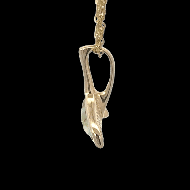 Gold quartz, pendant, Alaska mint, whale tail, PDLWT112Q $600
