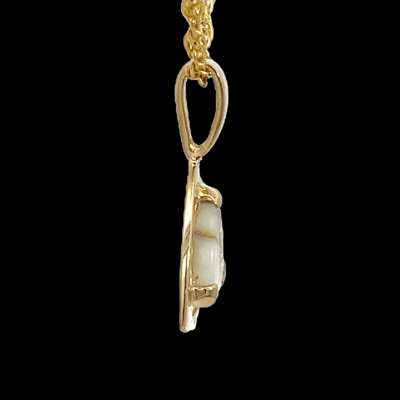Gold quartz, Diamond, Pendant, Alaska Mint, PN441MQ $965
