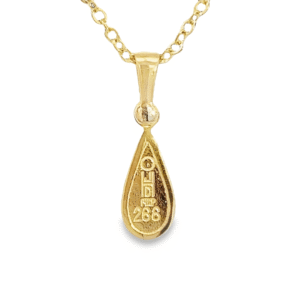 Diamond Teardrop Gold Quartz Pendant, Alaska Mint