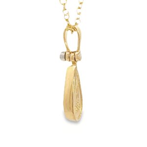 Diamond Teardrop Gold Quartz Pendant, Alaska Mint