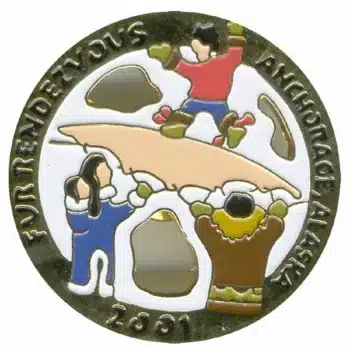 2001 Official Fur Rondy Collector Pin, Alaska Mint