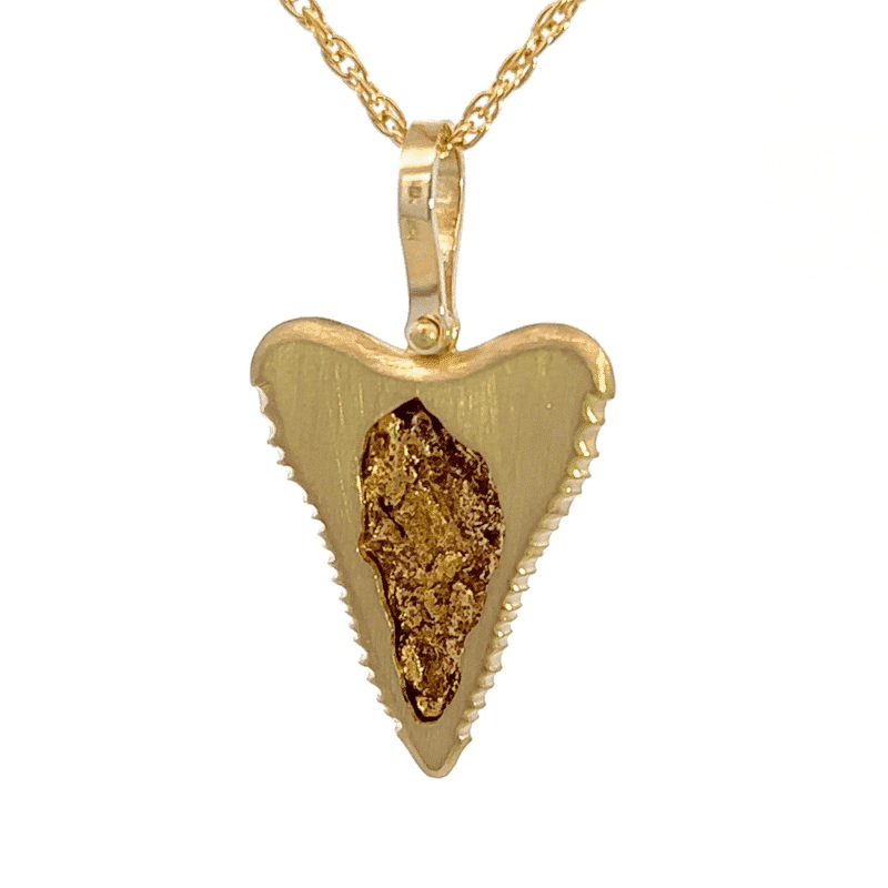 Gold Nugget, Shark tooth, Pendant, Yellow Gold, Alaska Mint, 2.2dwt, 073211