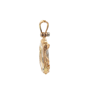Gold quartz, freeform, pendant, Alaska Mint, 14k, 073153