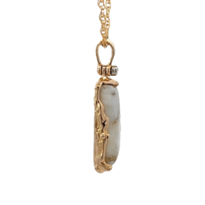 Gold quartz, freeform, pendant, Alaska Mint, 14k, 073157_1