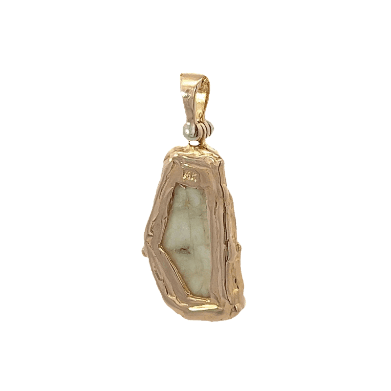 Gold quartz, freeform, pendant, Alaska Mint, 14k, 073157_1
