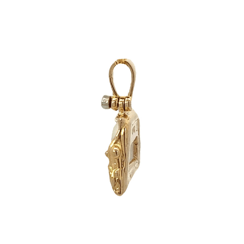 Gold quartz, freeform, pendant, Alaska Mint, 14k, 073159