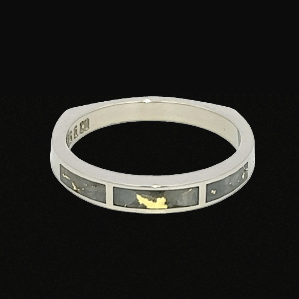 Gold quartz, Ring, Band, Alaska Mint, 454G2W $1150