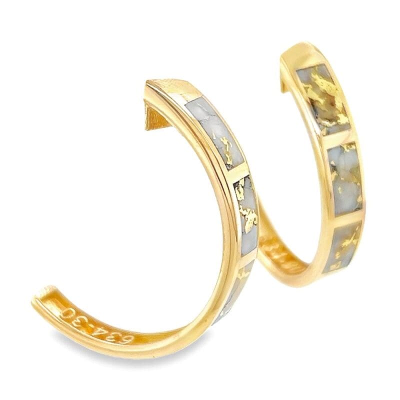 Gold Quartz 14k Hoop Earrings, Alaska Mint
