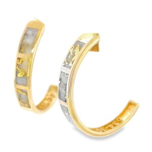 Gold Quartz 14k Hoop Earrings, Alaska Mint