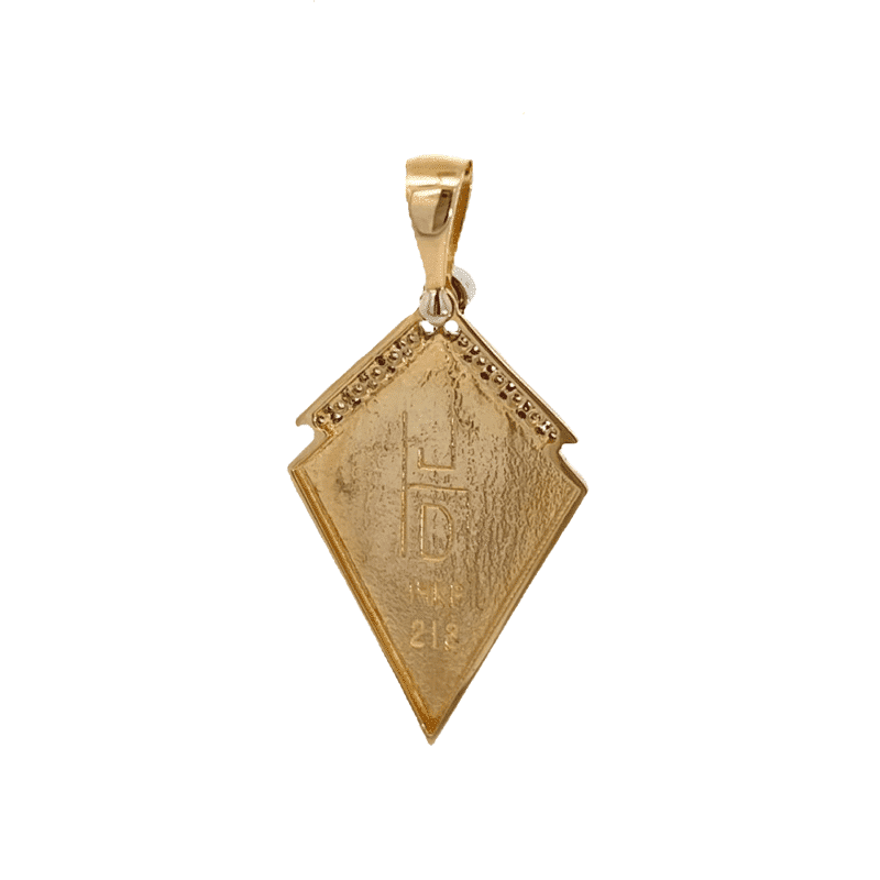 Gold quartz, freeform, pendant, Alaska Mint, 14k, FF213G2