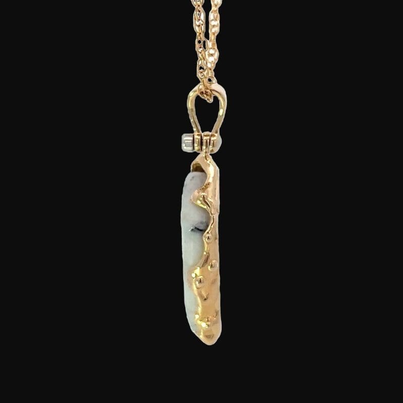 Gold quartz, Pendant, Freeform, Alaska Mint, FFGQ-12425 072774 $1075