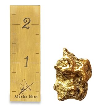 43.5 Gram Natural Gold Nugget Mined in the Klondike, Alaska Mint