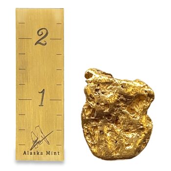 55.7 Gram Natural Gold Nugget Mined in the Klondike, Alaska Mint