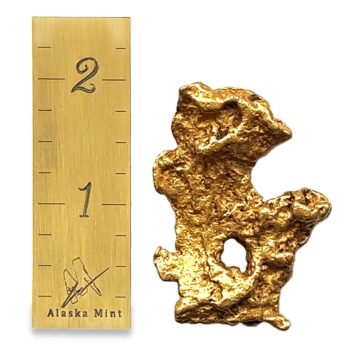 70.3 Gram Natural Gold Nugget Mined in the Klondike, Alaska Mint