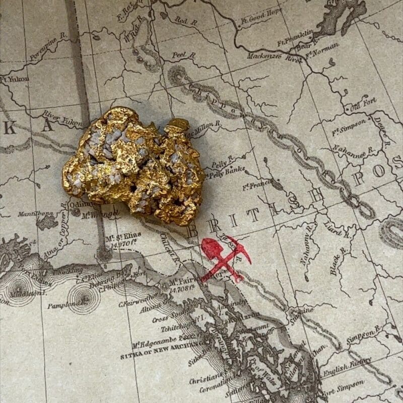 36.1 Gram Natural Gold Nugget, Mined in the Klondike, Alaska Mint