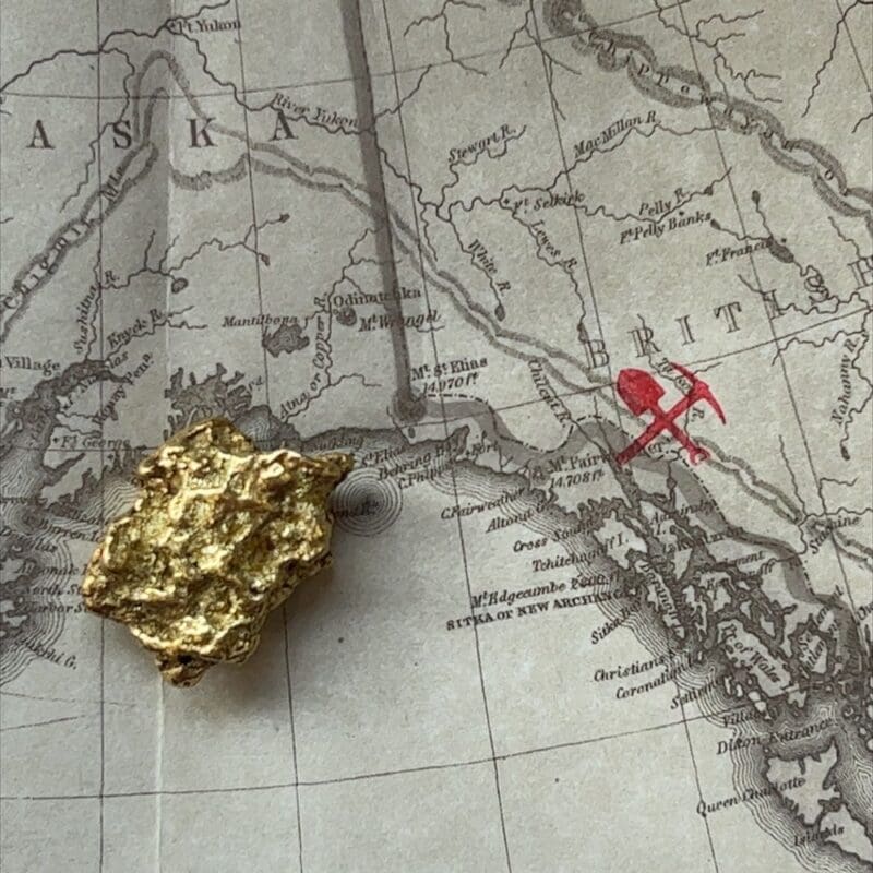 43.5 Gram Natural Gold Nugget, Mined in the Klondike, Alaska Mint